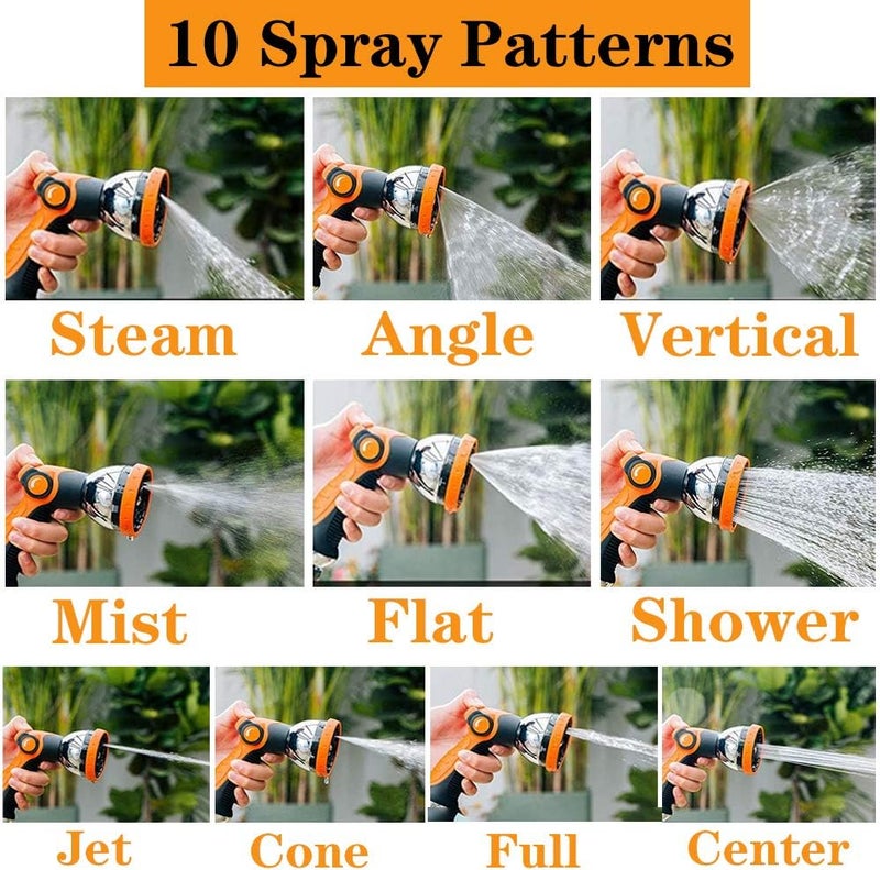REDESS Garden Hose Nozzle Spray Nozzle,10 Hose Metal Duty Watering Patterns Thumb Control On Off Valve, High Pressure Nozzle Sprayer for Watering Plants, Car Wash,Cleaning,Showering Pets Blue - Image 4